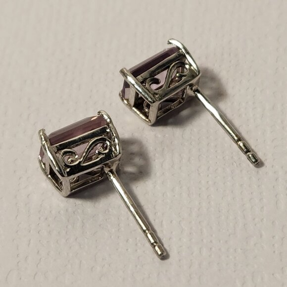 Retro Ametrine 925 3.20cts Natural Emerald Cut stud earrings - Picture 5 of 12